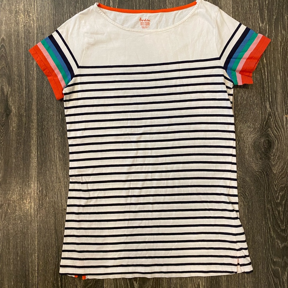 Boden size 6 short sleeve striped t-shirt